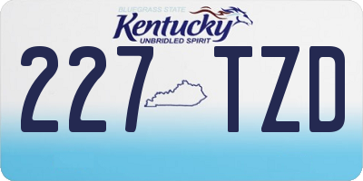 KY license plate 227TZD