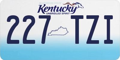 KY license plate 227TZI