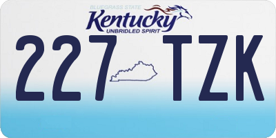 KY license plate 227TZK