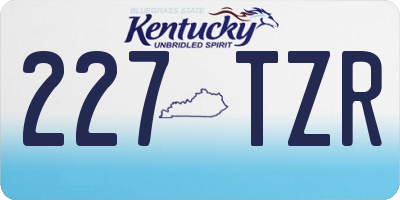 KY license plate 227TZR
