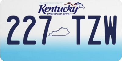 KY license plate 227TZW