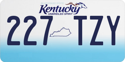 KY license plate 227TZY