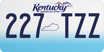 KY license plate 227TZZ