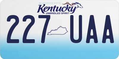 KY license plate 227UAA