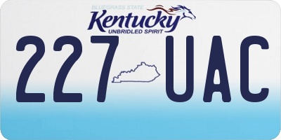 KY license plate 227UAC