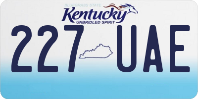 KY license plate 227UAE