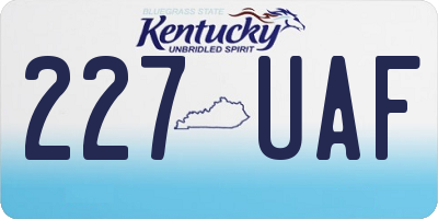 KY license plate 227UAF