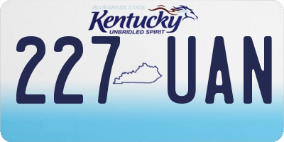 KY license plate 227UAN