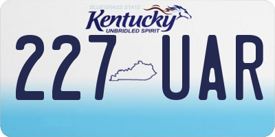 KY license plate 227UAR