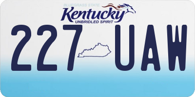 KY license plate 227UAW