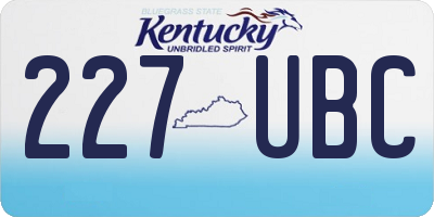KY license plate 227UBC
