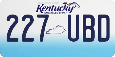 KY license plate 227UBD