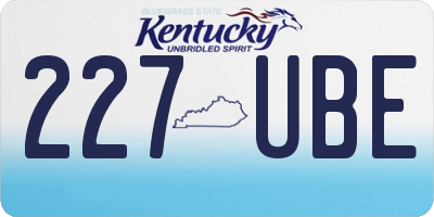 KY license plate 227UBE
