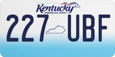 KY license plate 227UBF