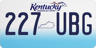 KY license plate 227UBG