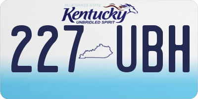 KY license plate 227UBH