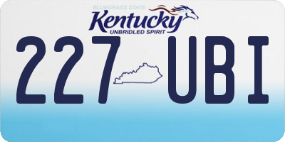 KY license plate 227UBI