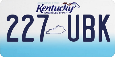KY license plate 227UBK