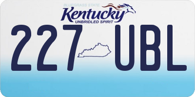 KY license plate 227UBL