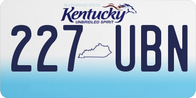 KY license plate 227UBN