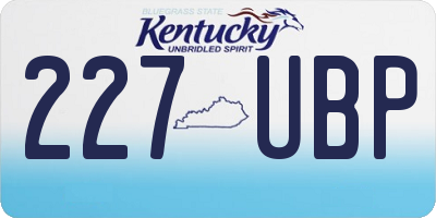 KY license plate 227UBP