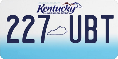 KY license plate 227UBT