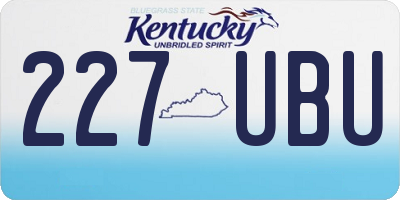 KY license plate 227UBU