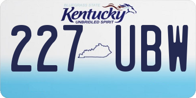 KY license plate 227UBW