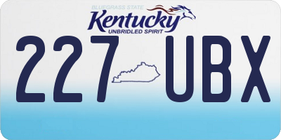 KY license plate 227UBX