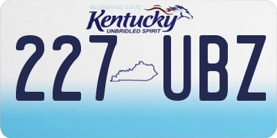 KY license plate 227UBZ