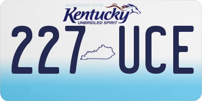 KY license plate 227UCE