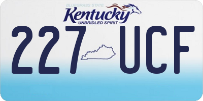 KY license plate 227UCF