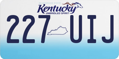 KY license plate 227UIJ
