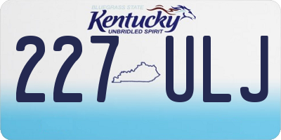 KY license plate 227ULJ