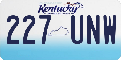 KY license plate 227UNW