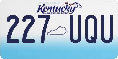 KY license plate 227UQU