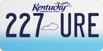 KY license plate 227URE