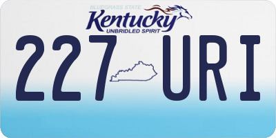 KY license plate 227URI