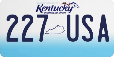 KY license plate 227USA