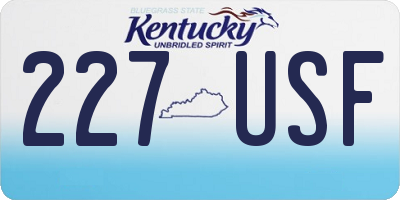 KY license plate 227USF