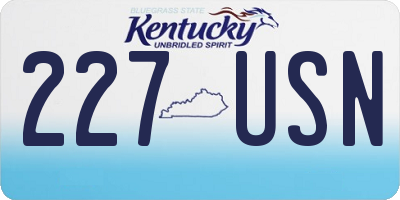 KY license plate 227USN
