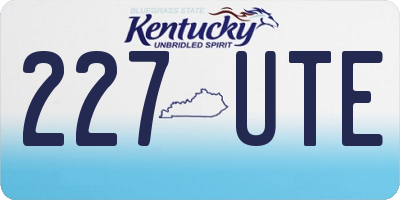 KY license plate 227UTE