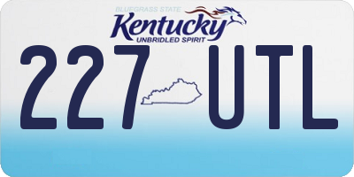 KY license plate 227UTL