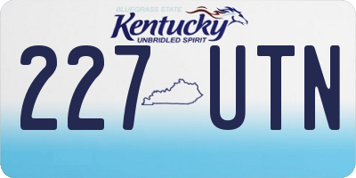 KY license plate 227UTN