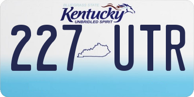 KY license plate 227UTR