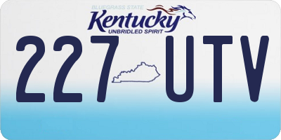 KY license plate 227UTV