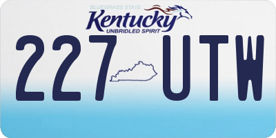 KY license plate 227UTW