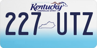 KY license plate 227UTZ