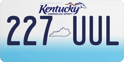 KY license plate 227UUL