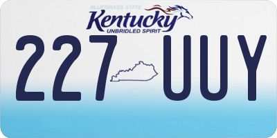 KY license plate 227UUY